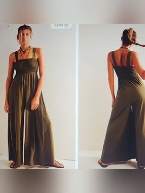 FP Beach Homecoming Jumpsuit Olive Size Large